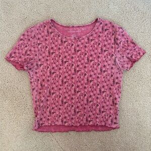 American Eagle Cropped Floral Tee size Medium